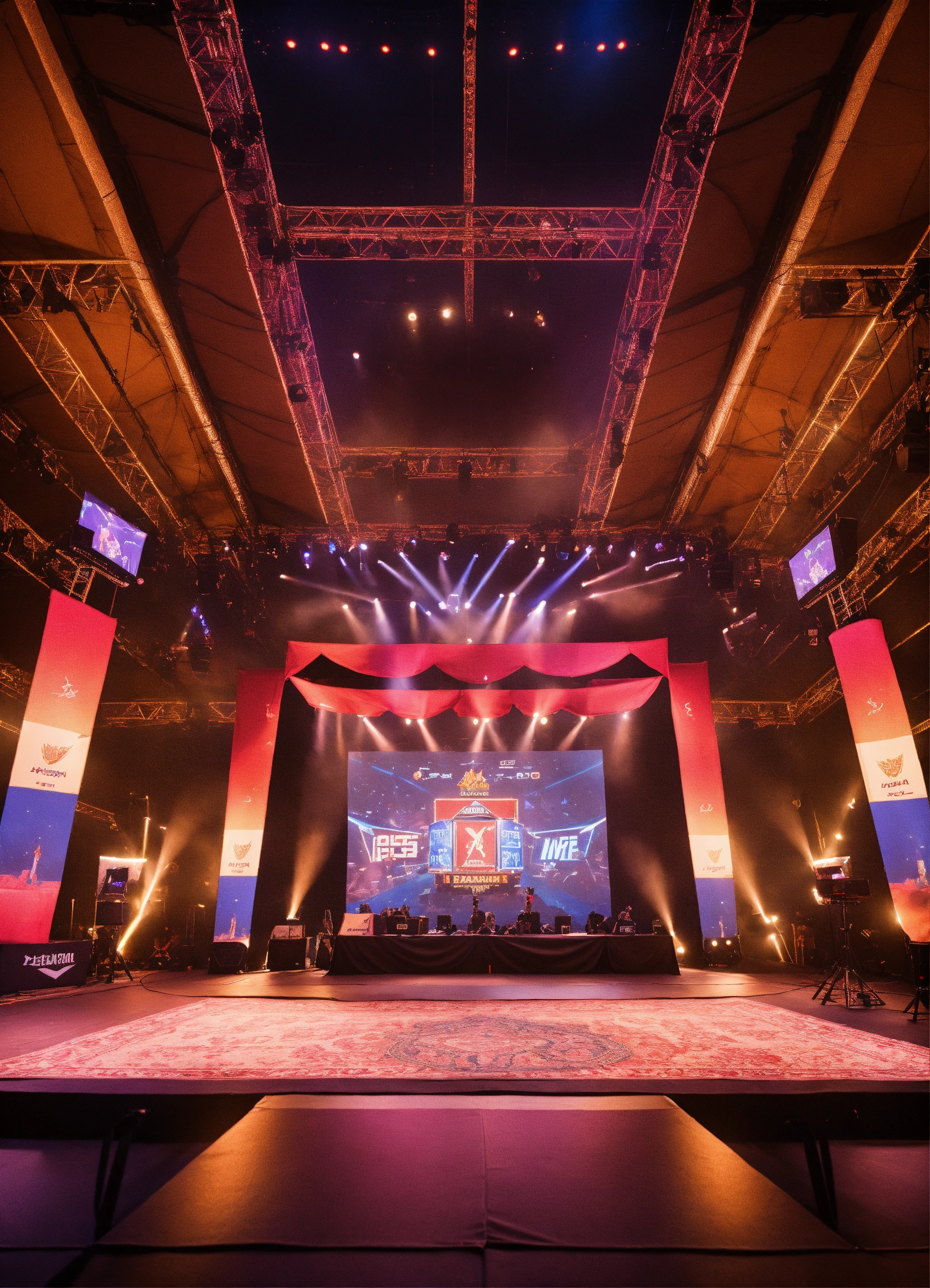 Generate an image of a small esports venues indoo 1